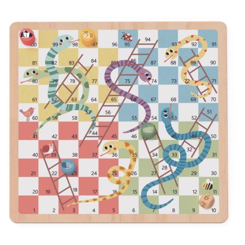  GREEN Gry Planszowe Logiczne 2w1 Ludo Chińczyk + Węże i Drabiny
