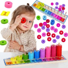 GREEN Układanka Nauka Liczenia i Kolorów Montessori 56 el.
