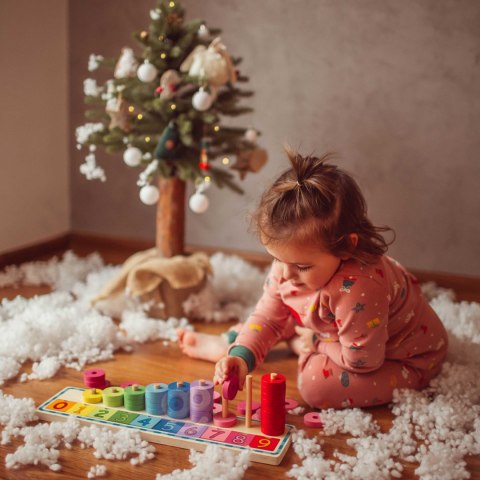  GREEN Układanka Nauka Liczenia i Kolorów Montessori 56 el.
