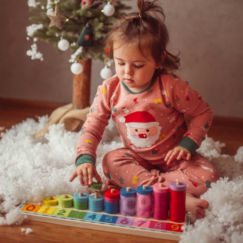  GREEN Układanka Nauka Liczenia i Kolorów Montessori 56 el.