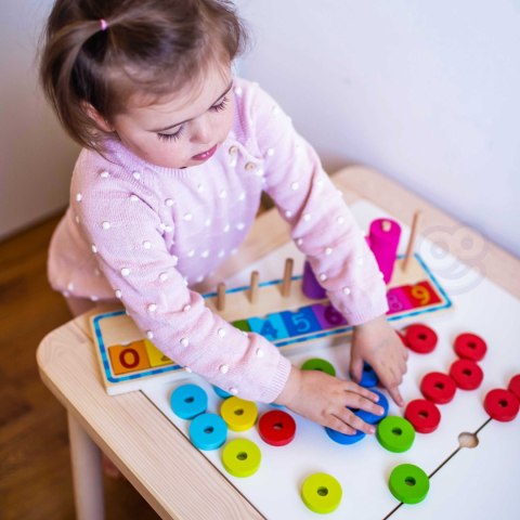  GREEN Układanka Nauka Liczenia i Kolorów Montessori 56 el.