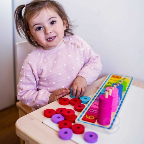  GREEN Układanka Nauka Liczenia i Kolorów Montessori 56 el.