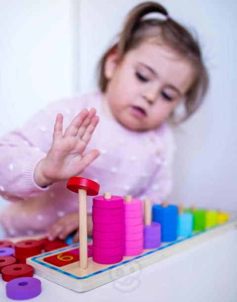  GREEN Układanka Nauka Liczenia i Kolorów Montessori 56 el.