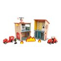 CLASSIC WORLD Remiza Strażacka Drewniana Garaż Auto Helikopter Figurki 13el.