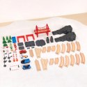 Tooky Toy Drewniana Kolejka Elektryczna Straż Pożarna Efekty Dźwiękowe 70 el. FSC