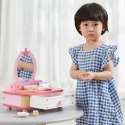  Drewniana Toaletka Różowa Do Makijażu z Lustrem + Akcesoria