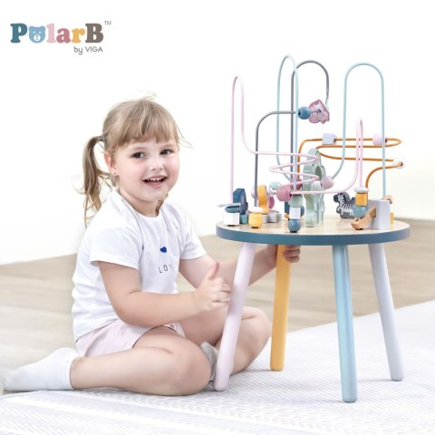  PolarB Drewniany Stolik Edukacyjny Manipulacyjny Przeplatanka Montessori