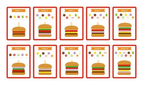  GREEN Drewniany Burger Restauracja Układanka dla Dzieci 15 el. Certyfikat FSC