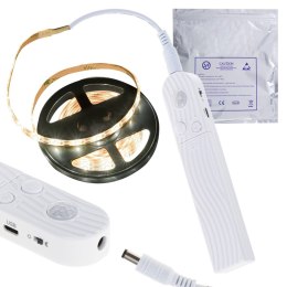 Taśma LED na baterie USB czujnik ruchu 2M ciepły biały