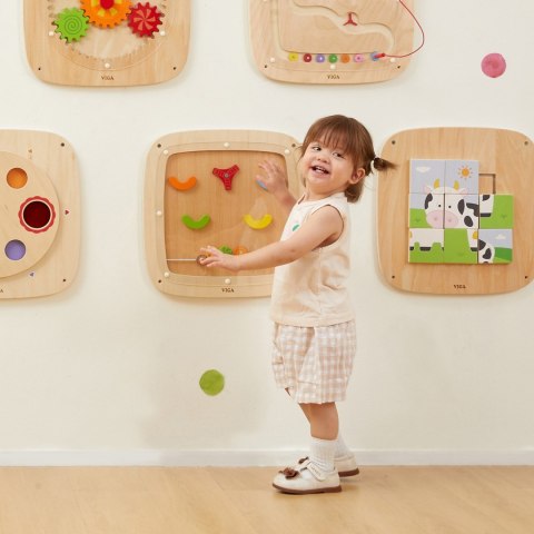  Drewniana Tablica Manipulacyjna Sensoryczna Gra w Pinball