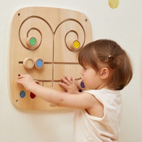  Drewniana Tablica Manipulacyjna Sensoryczna Labirynt Dotknij i Dopasuj