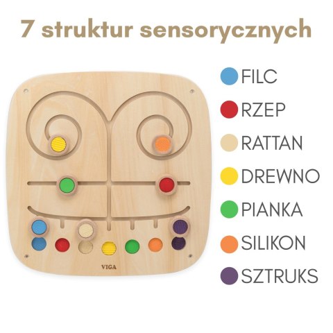  Drewniana Tablica Manipulacyjna Sensoryczna Labirynt Dotknij i Dopasuj