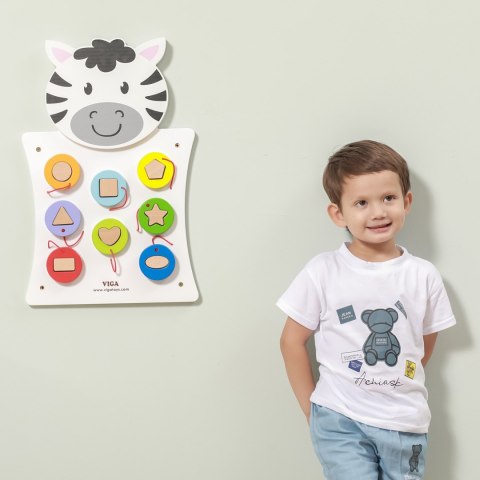  Drewniana Tablica Manipulacyjna Zebra Certyfikat FSC Montessori