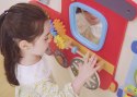  Drewniana Tablica Sensoryczna-Manipulacyjna EDU Pociąg