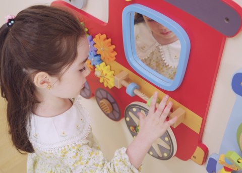  Drewniana Tablica Sensoryczna-Manipulacyjna EDU Pociąg
