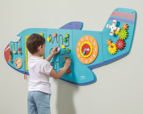  Drewniana Tablica Sensoryczna Manipulacyjna Samolot Certyfikat FSC Montessori