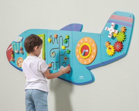  Drewniana Tablica Sensoryczna Manipulacyjna Samolot Certyfikat FSC Montessori