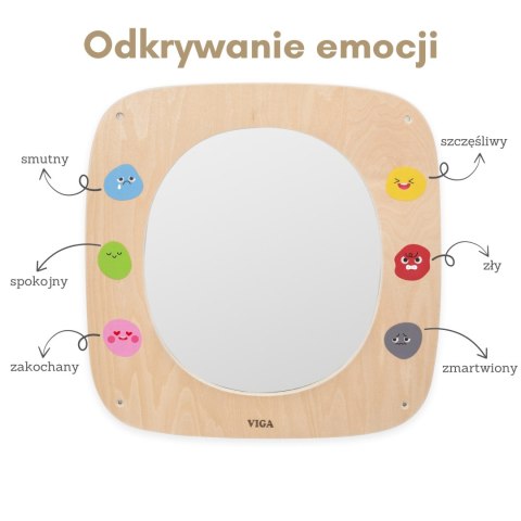  Drewniana Tablica z Lustrem i Emotkami