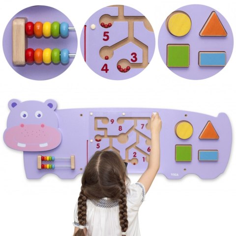  Tablica Sensoryczna Manipulacyjna Hipopotam Certyfikat FSC Montessori