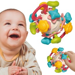  BABY Miękka Grzechotka 4w1 Gryzak Zabawka Sensoryczna dla Niemowląt 0m+