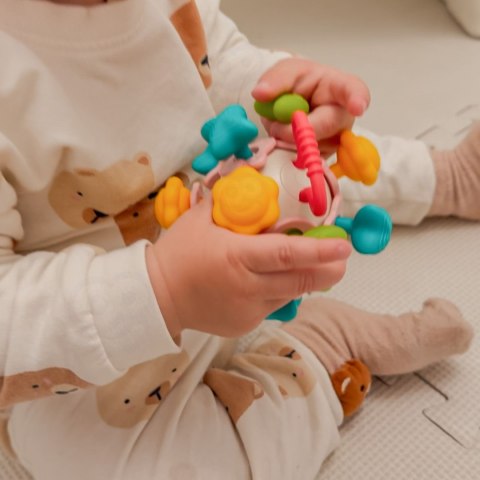  BABY Miękka Grzechotka 4w1 Gryzak Zabawka Sensoryczna dla Niemowląt 0m+