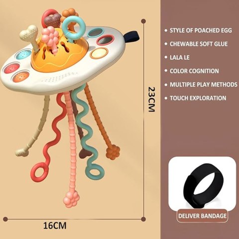  BABY Zabawka Sensoryczna Montessori Gryzak Grzechotka Wielofunkcyjny UFO