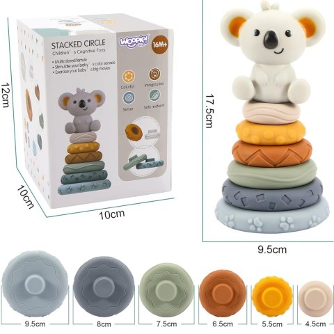  BABY Zestaw Edukacyjna Piramidka Koala 2w1 Gryzak