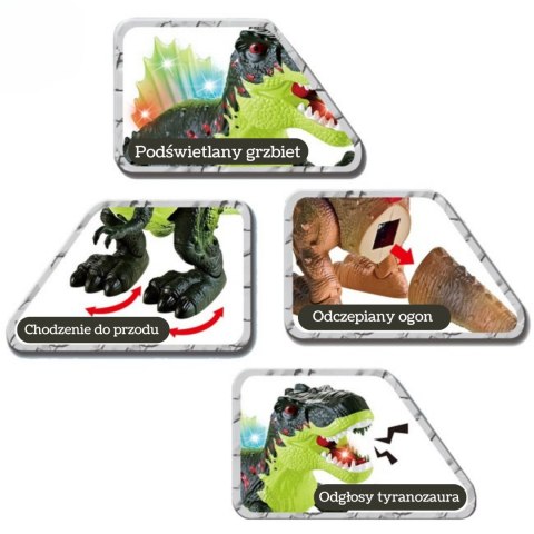 Chodzący Dinozaur Tyrannosaurus Rex Efekty Świetlne i Dźwiękowe
