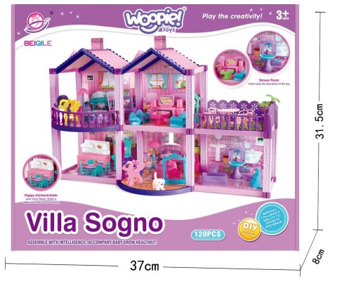  Domek dla Lalek Kucyków PONY FANTASY VILLA 120 el.