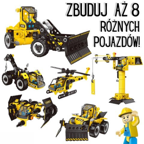  Klocki Konstrukcyjne Zbuduj Pojazdy Budowlane 8 Modeli STEAM
