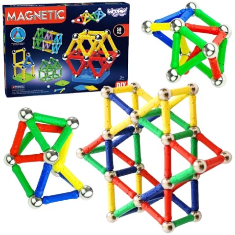 Klocki Magnetyczne Konstrukcyjne 3D 58 el.
