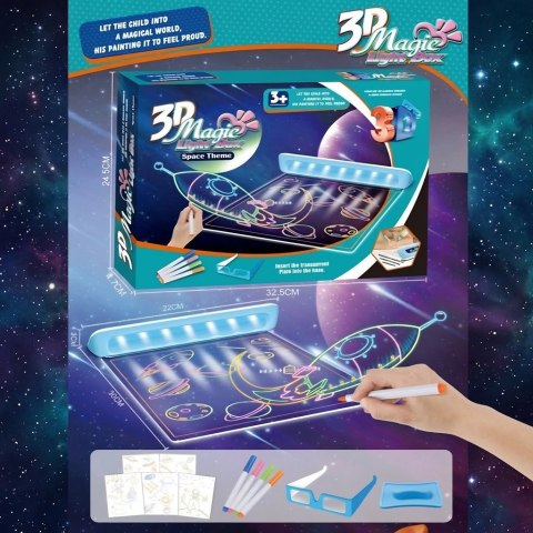  Magnetyczna Tablica 3D Podświetlenie LED do Rysowania