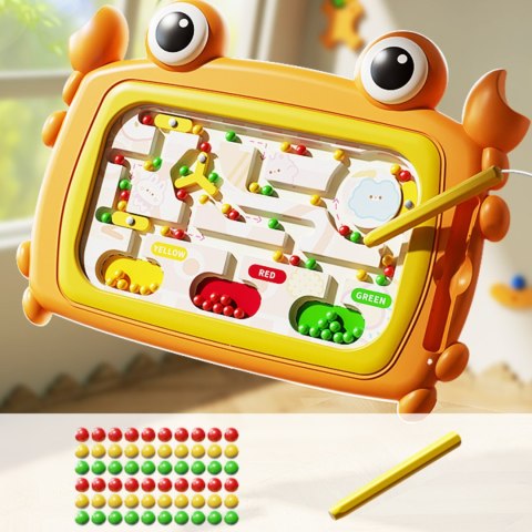 Tablica Magnetyczna Montessori Labirynt Krab Pomarańczowa