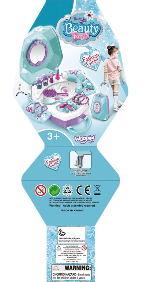  Toaletka dla Dziewczynki 2w1 Salon Piękności w Walizce