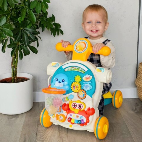  BABY Pchacz Chodzik Stolik Edukacyjny Hulajnoga Jeździk 4w1