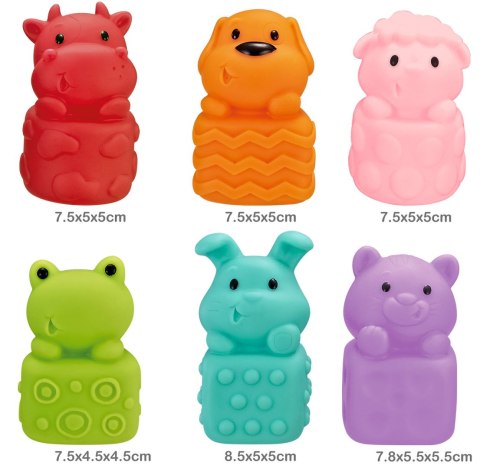  BABY Zwierzątka Sensoryczne Miękkie Zestaw 6 szt