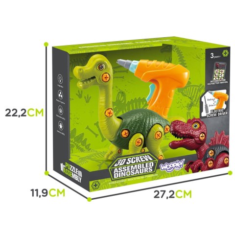  Dinozaur do Skręcania Zestaw Konstrukcyjny + Wiertarka 31 el.