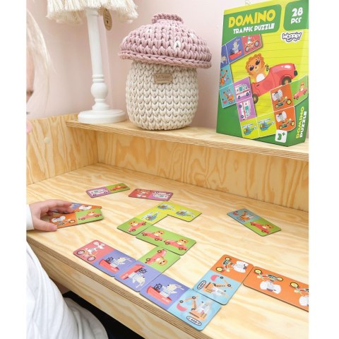  Gra Edukacyjna Transport Zwierzęta Puzzle Domino Montessori