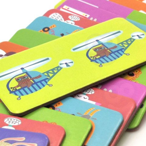  Gra Edukacyjna Transport Zwierzęta Puzzle Domino Montessori