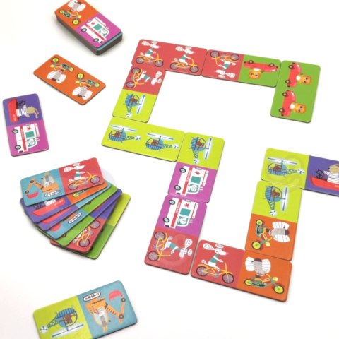  Gra Edukacyjna Transport Zwierzęta Puzzle Domino Montessori