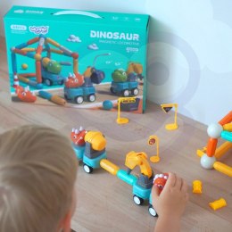  Klocki Magnetyczne Dinozaury Konstrukcyjne 84 el.