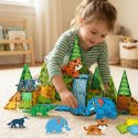  Klocki Magnetyczne Konstrukcyjne 3D Zestaw Edukacyjny Zwierzęta Dżungli 45el.