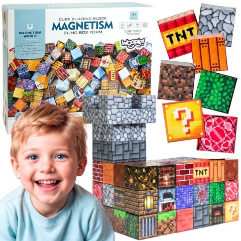 Klocki Magnetyczne Konstrukcyjne Sześciany 3D Zestaw Edukacyjny 63 el.