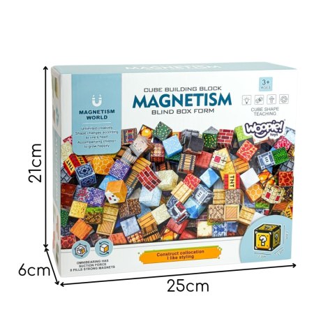 Klocki Magnetyczne Konstrukcyjne Sześciany 3D Zestaw Edukacyjny 63 el.