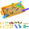  Piasek Kinetyczny 1,5 kg Zestaw XXL Plac Budowy Stolik z Foremkami i Pojazdami