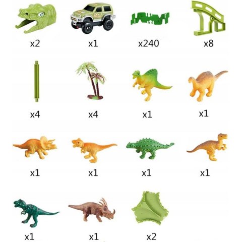  Tor Samochodowy XXL Dinozaury 240 el.