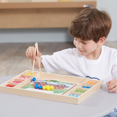  Drewniana Gra Kulki Złap i Dopasuj Układanka Montessori