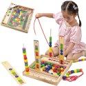  Drewniana Gra edukacyjna Logiczne koraliki 104 elementy Montessori