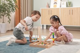  Drewniana Gra edukacyjna Logiczne koraliki 104 elementy Montessori