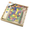 Drewniana Gra edukacyjna Logiczne koraliki 104 elementy Montessori